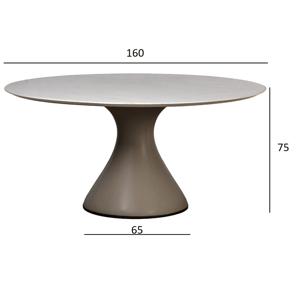 Стол обеденный круглый мраморный на бежевом основании Valedmir в Казани