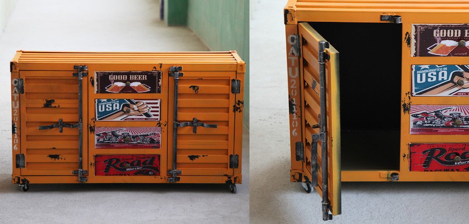 Комод Orange chest of drawers vintage Sea Container - Loft-Concept в Казани