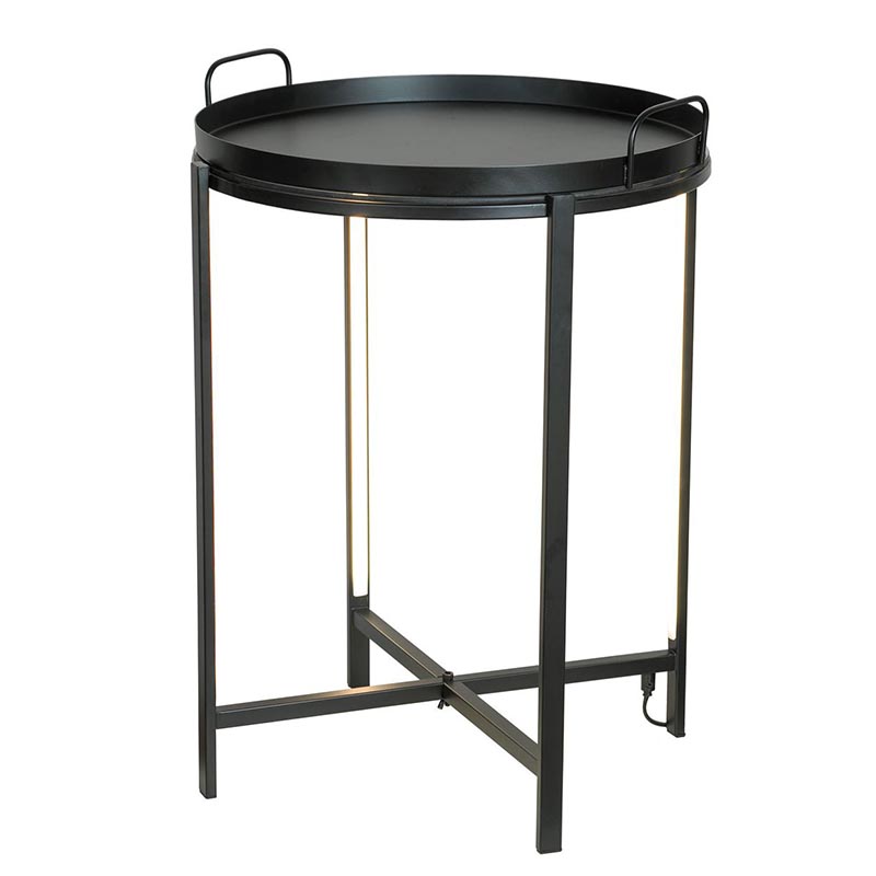 Приставной стол Nagib Side Table Black LED Черный в Казани | Loft Concept 