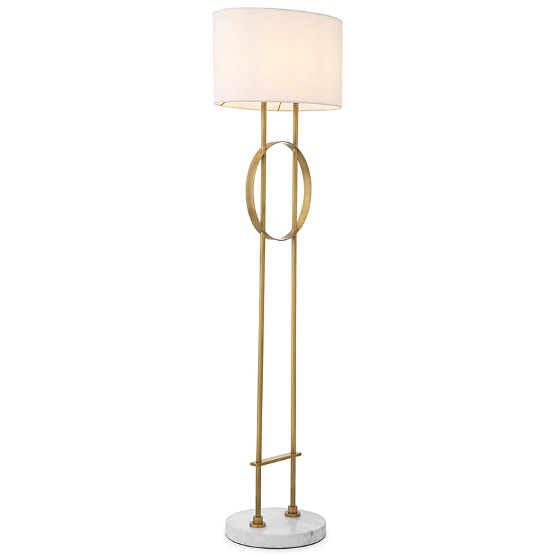 Торшер Eichholtz Floor Lamp Kaiser Латунь Белый Мрамор Bianco Белый в Казани | Loft Concept 