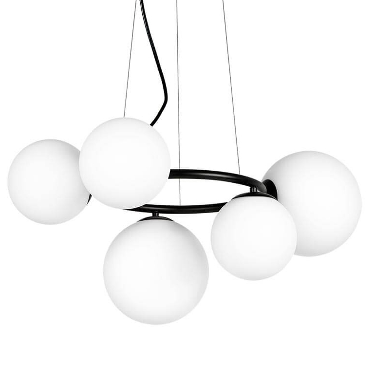 Люстра Bubbles on Ring Chandelier Black Белый Черный в Казани | Loft Concept 