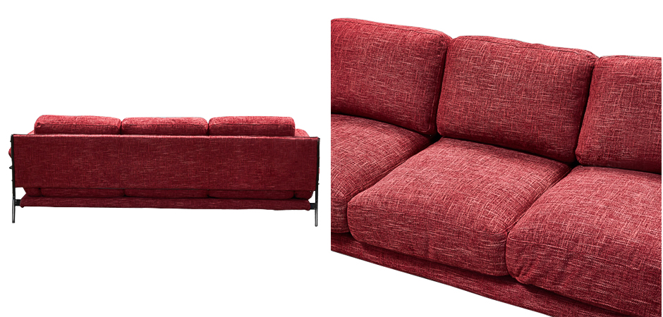 Диван Red shinil Vintage Sofa красный шенилл - фото №1