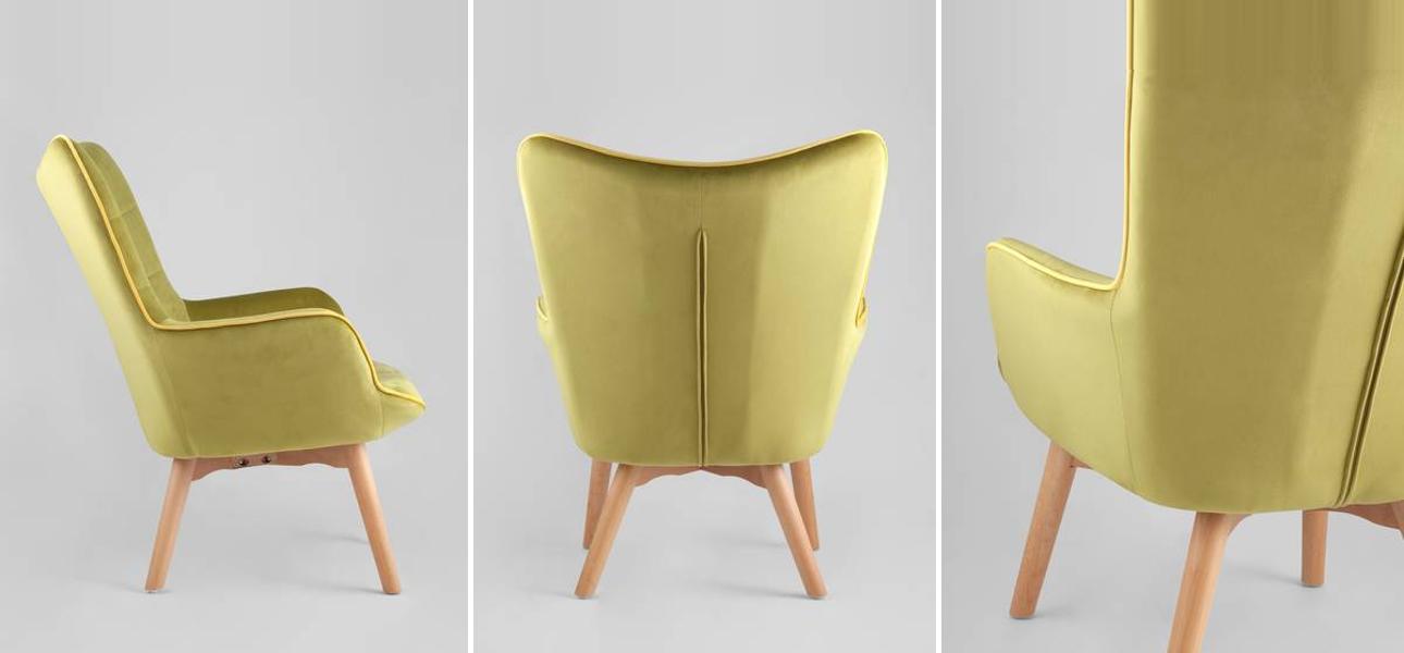 Кресло Cordelia горчичный велюр - фото №1