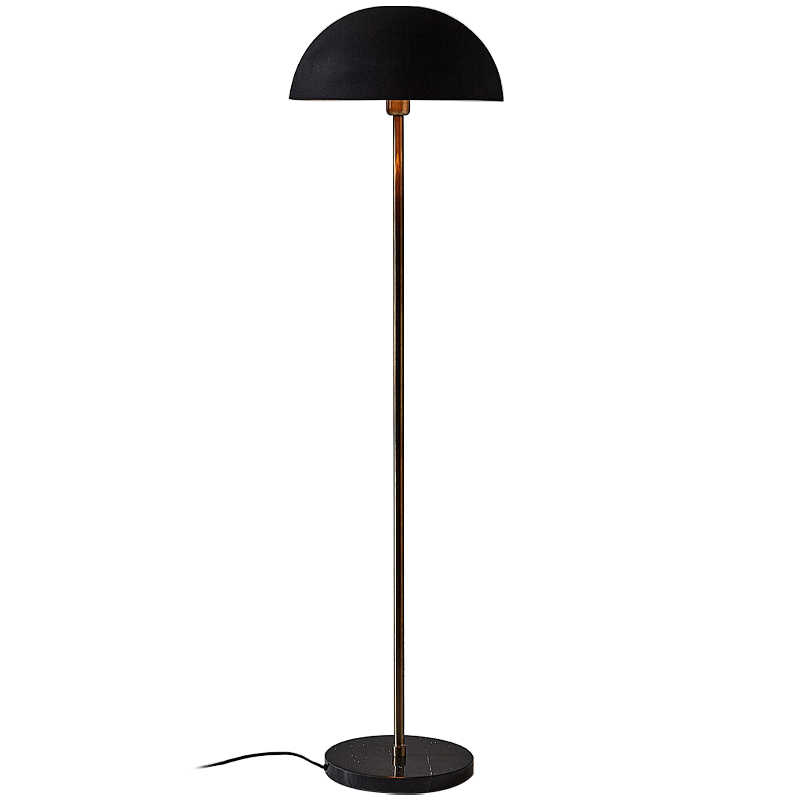 Торшер Riverside Floor Lamp Black Черный Черный Мрамор Nero Латунь в Казани | Loft Concept 