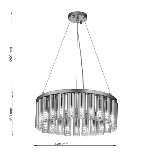 Люстра со стеклянными цилиндрическими плафонами Luminous Cylinders Amber Round в Казани