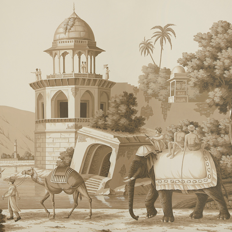 Обои ручная роспись Early Views of India Sepia on scenic paper  в Казани | Loft Concept 