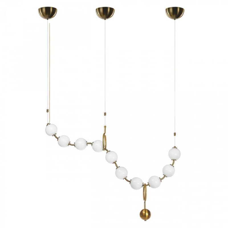 Светодиодный Белые Бусы Larose Guyon COCO CHANDELIER modular 120 см Бронза Белый в Казани | Loft Concept 