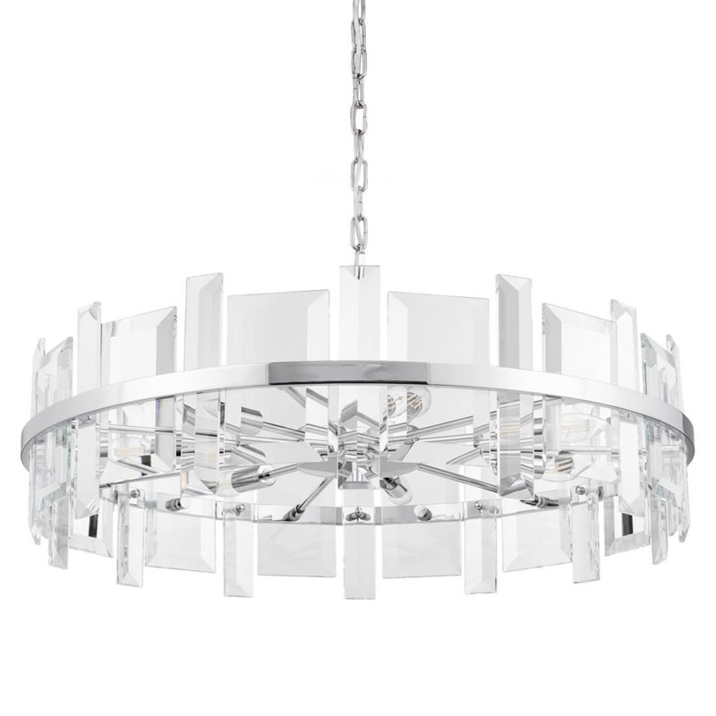 Люстра Harlow Crystal Round Chandelier chrome 7 Хром в Казани | Loft Concept 