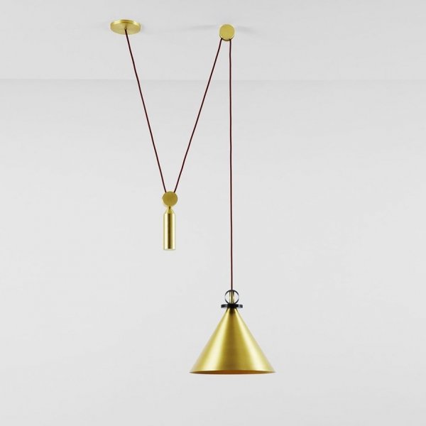 Подвесной светильник Shape up Pendant Cone Brass Латунь в Казани | Loft Concept 