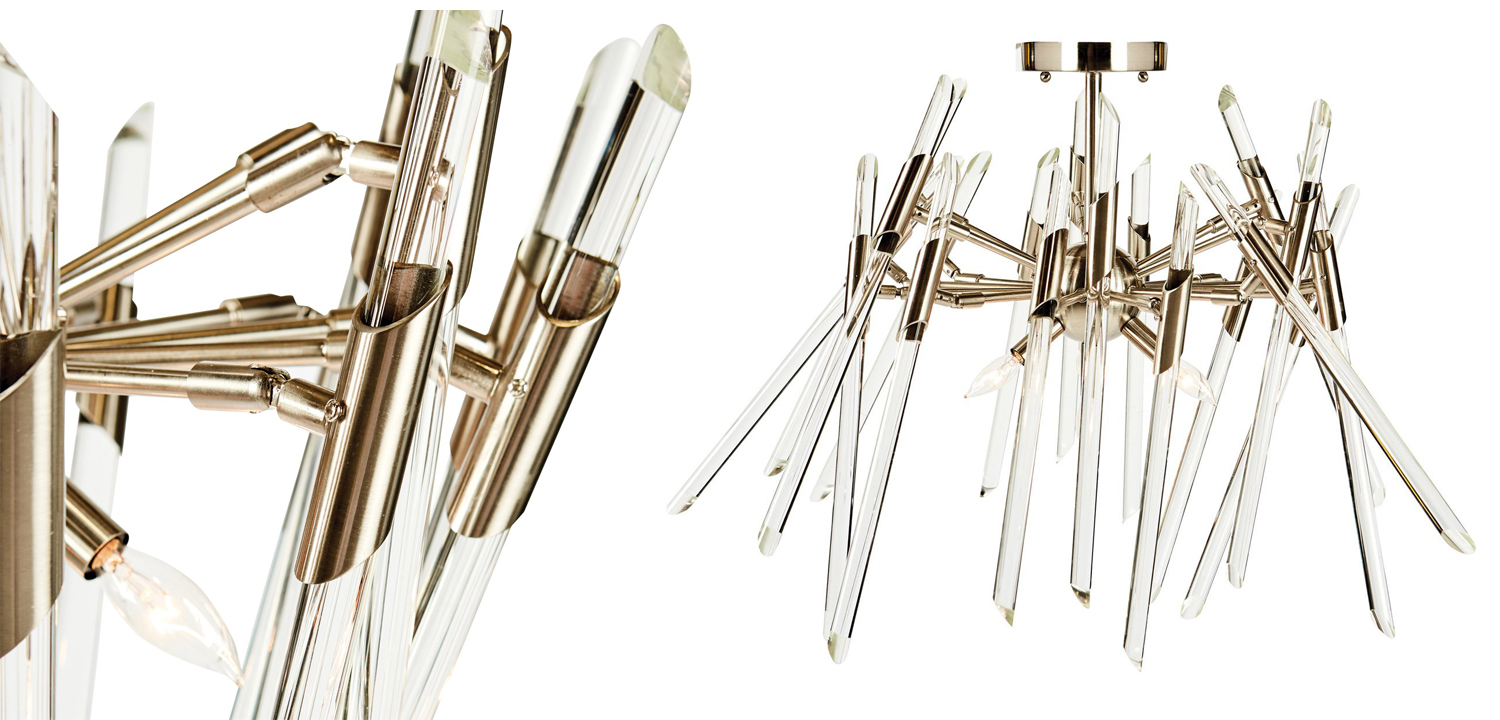 Потолочный светильник Ice Rods Chandelier nickel - фото