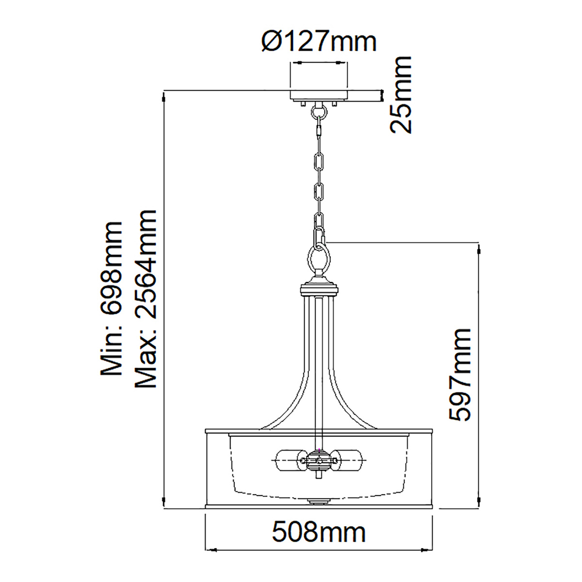 Люстра подвесная с двойным круглым плафоном из органзы и матового стекла Kichler в Казани