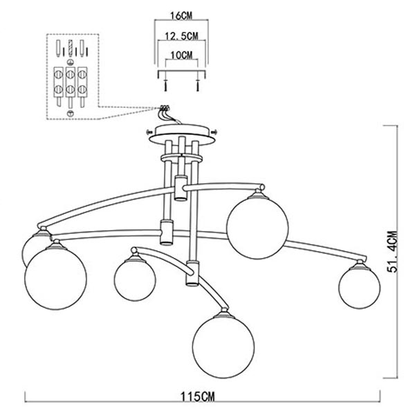 Люстра Glendon Chandelier 6 Balls в Казани