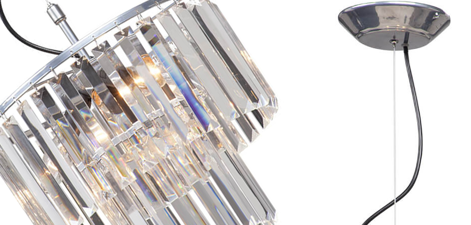 Люстра ODEON CLEAR GLASS 2-TIER Chrome прозрачное стекло D 31 Люстра ODEON CLEAR GLASS 2-TIER Chrome прозрачное стекло D 31 - Loft-Concept в Казани