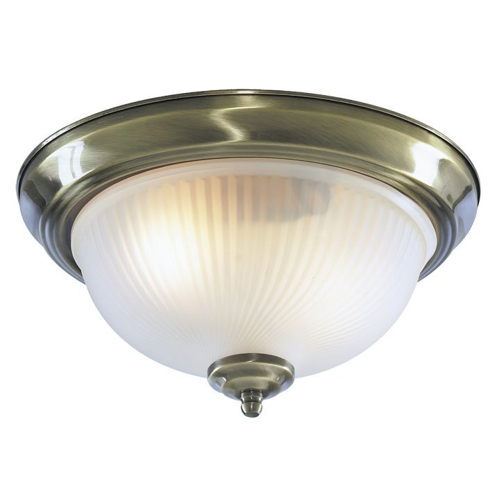 Потолочный светильник Flush Mount Ceiling Light antic milky glass Латунь Античная полированная Молочный в Казани | Loft Concept 