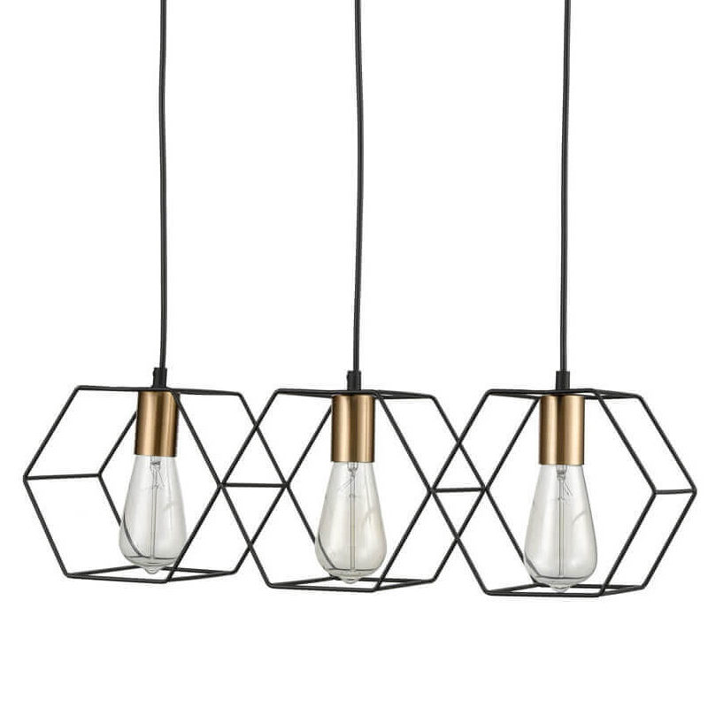 Люстра Loft Wire Cage Pendant 3 Черный в Казани | Loft Concept 