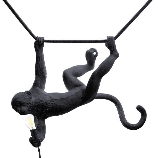 Подвесной светильник Seletti The Monkey Lamp Swing Black Черный в Казани | Loft Concept 