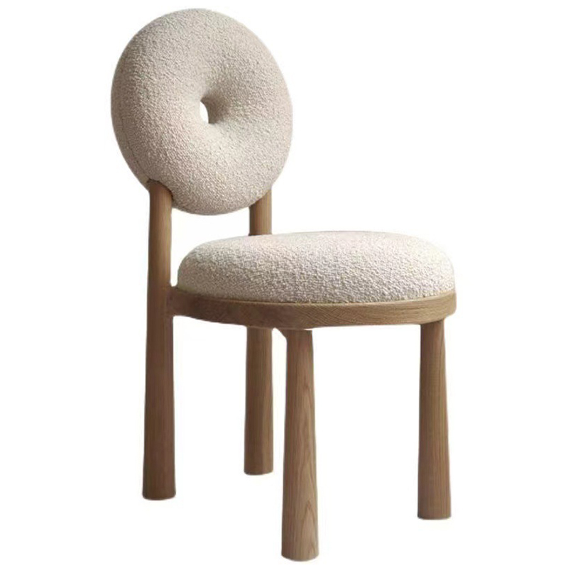 Стул Bagel Boucle Chair Бежевый Древесина в Казани | Loft Concept 