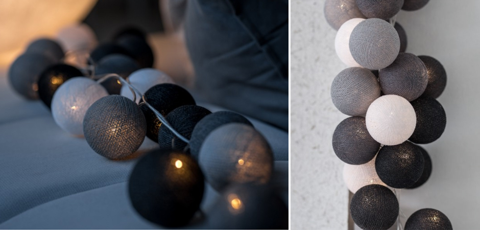 Гирлянда хлопковые фонарики Сotton Ball Antra - Loft-Concept в Казани