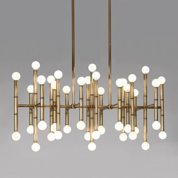 Люстра Meurice Rectangular Chandelier Jonathan Adler Черный Золотой Серебряный в Казани | Loft Concept 