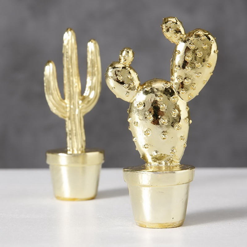 Набор статуэток Golden Cactus Figurine Золотой в Казани | Loft Concept 