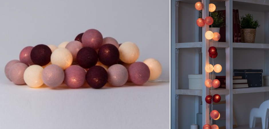 Гирлянда хлопковые фонарики Сotton Ball Rosegarden - Loft-Concept в Казани