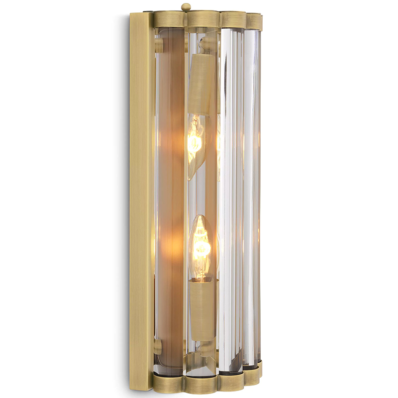 Бра Eichholtz Wall Lamp Amalfi S Brass Латунь Прозрачное Стекло в Казани | Loft Concept 