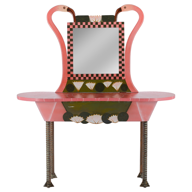 Трельяж Flamingos and Lotus Dressing Table Розовый Латунь в Казани | Loft Concept 