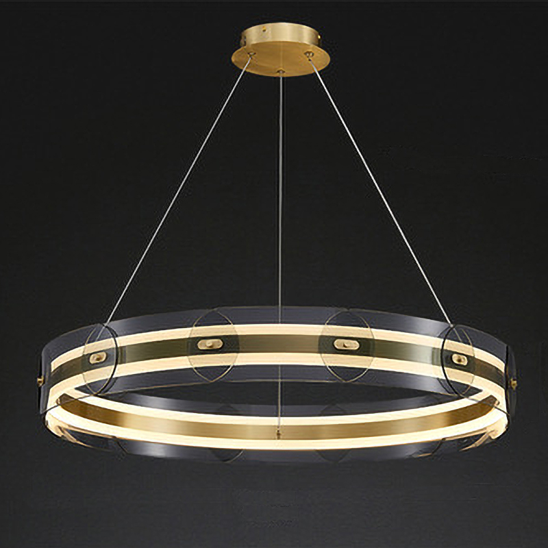 Люстра Gold ring horizontal chandelier Прозрачный Латунь в Казани | Loft Concept 