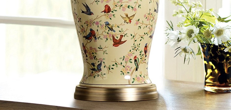 Настольная керамическая лампа с узором Luna - фото №1