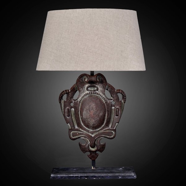 Настольная лампа RH Parisian Iron Shield Table Lamp Коричневый в Казани | Loft Concept 