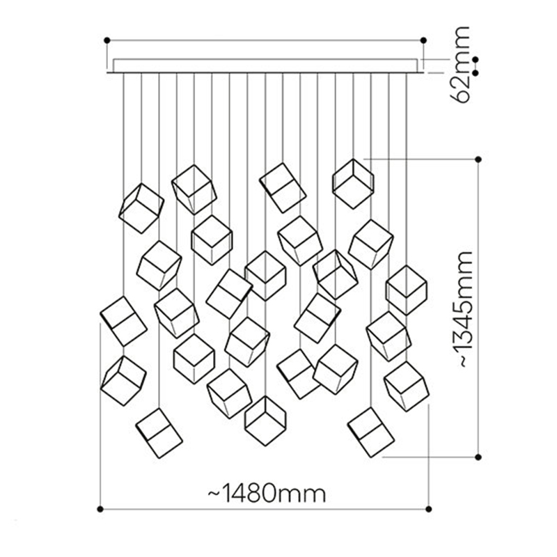 Люстра Pyrite Chrome 26 Rectangle в Казани