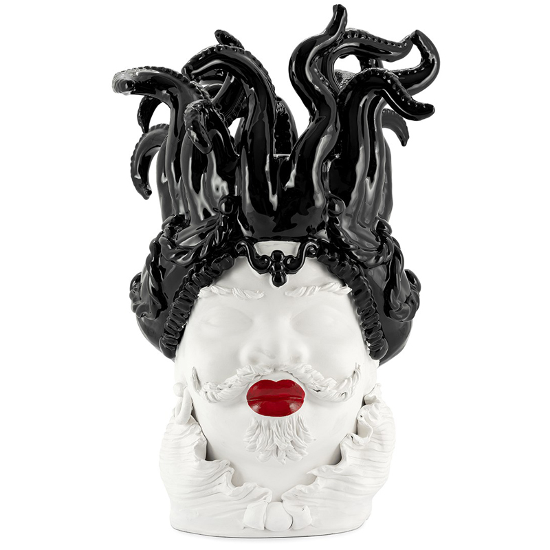 Ваза VASE MORO MAN TENTACLES Белый Черный Красный в Казани | Loft Concept 