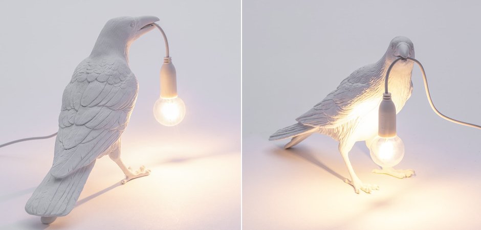 Настольная лампа Seletti Bird Lamp White Waiting Настольная лампа Seletti Bird Lamp White Waiting - Loft-Concept в Казани