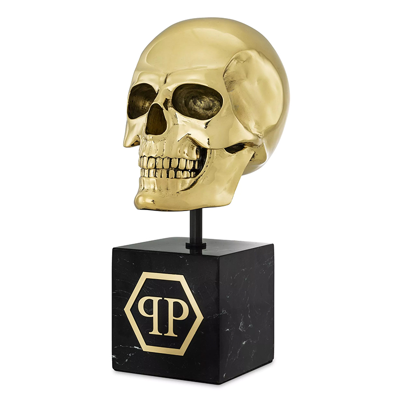 Статуэтка Philipp Plein Gold Skull L Черный Золотой в Казани | Loft Concept 