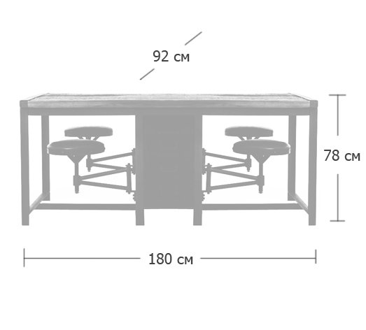 Большой рабочий стол Rupert Work Table Rustic в Казани