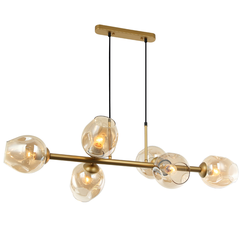 Люстра Branching Bubble Chandelier Line Gold Золотой Янтарь (Amber) в Казани | Loft Concept 