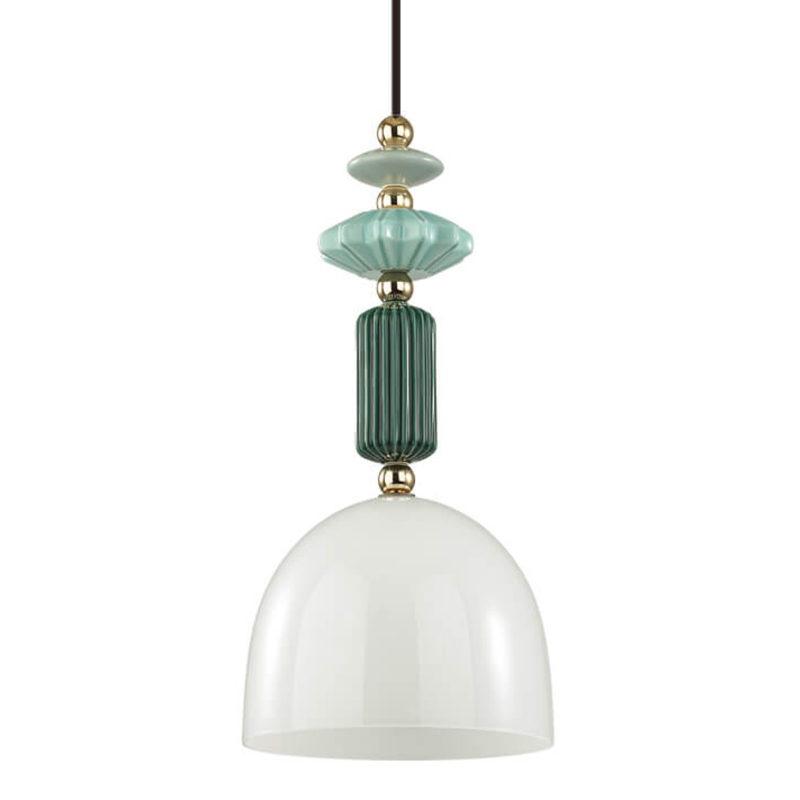 Подвесной светильник Iris hanging lamp green Белое матовое стекло Зеленый в Казани | Loft Concept 