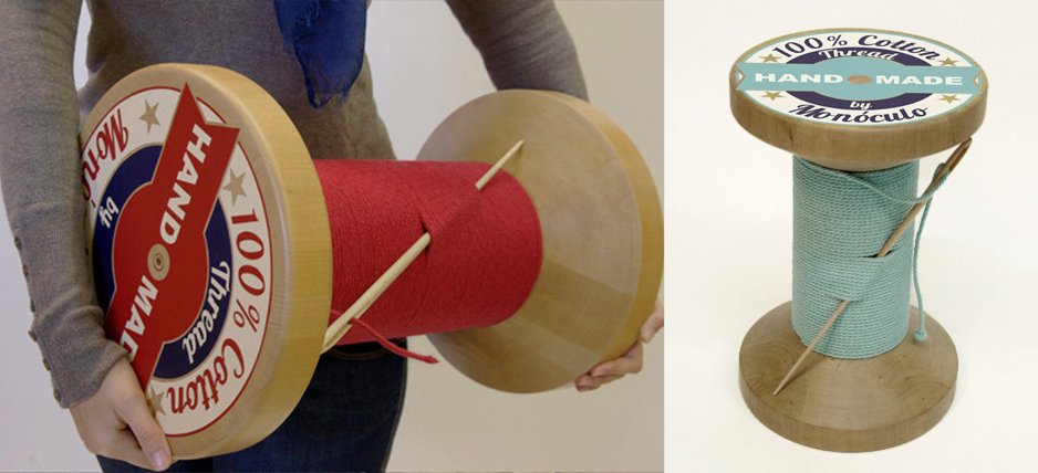 Дизайнерский табурет Thread Reel Wooden Stool - Loft-Concept в Казани