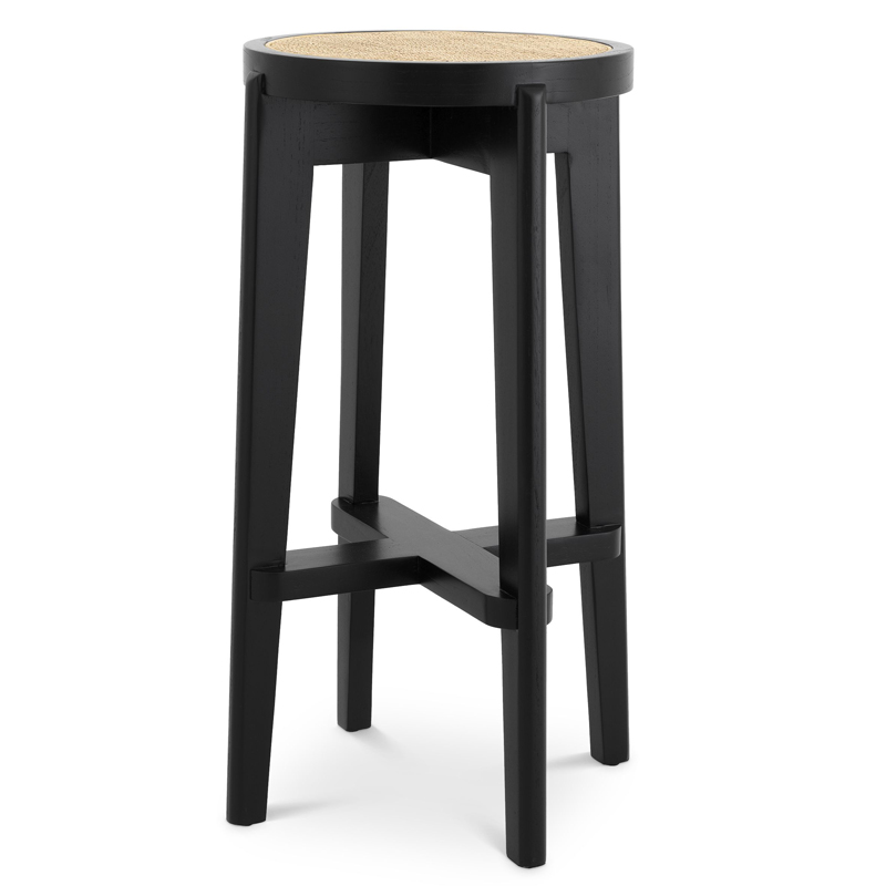 Барный стул Eichholtz Bar Stool Dareau black Бежевый Черный в Казани | Loft Concept 