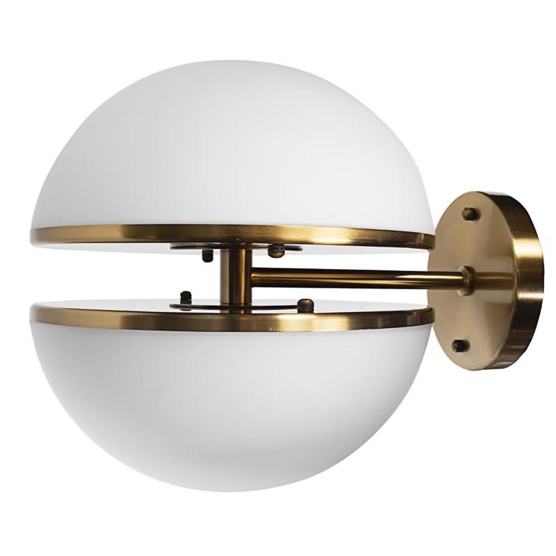 Бра Sphere Sconce Белое матовое стекло Латунь в Казани | Loft Concept 