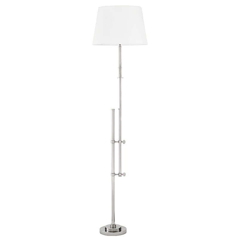 Торшер Eichholtz Floor Lamp Gordini Nickel Никель Белый в Казани | Loft Concept 