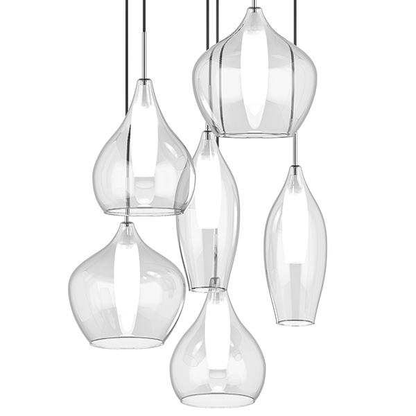 Люстра Candiano Transparent 6 Light Прозрачный Хром в Казани | Loft Concept 