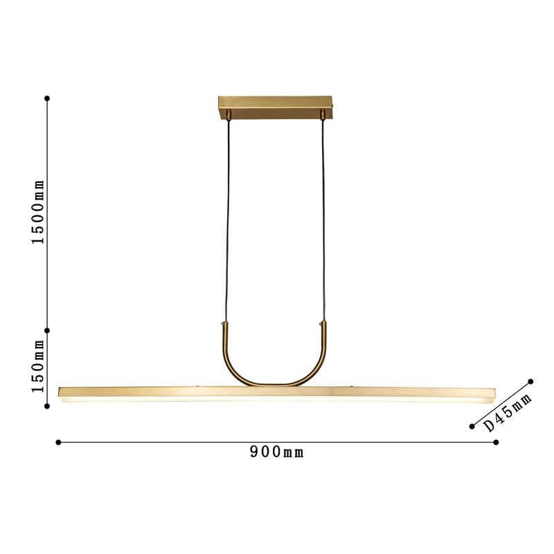 Минималистичная золотая люстра Trumpet tube в Казани