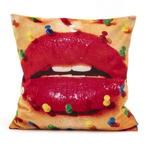 Подушка Seletti Cushion Mouth with pins Design: Toiletpaper Мульти в Казани | Loft Concept 