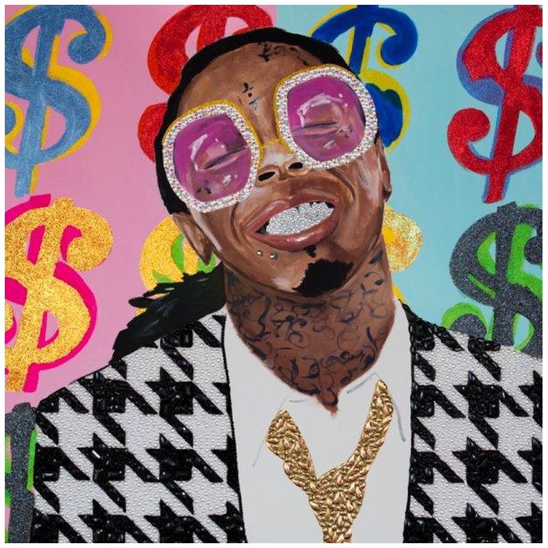 Картина Lil Wayne with Money Background, And Houndstooth Jacket Мульти в Казани | Loft Concept 