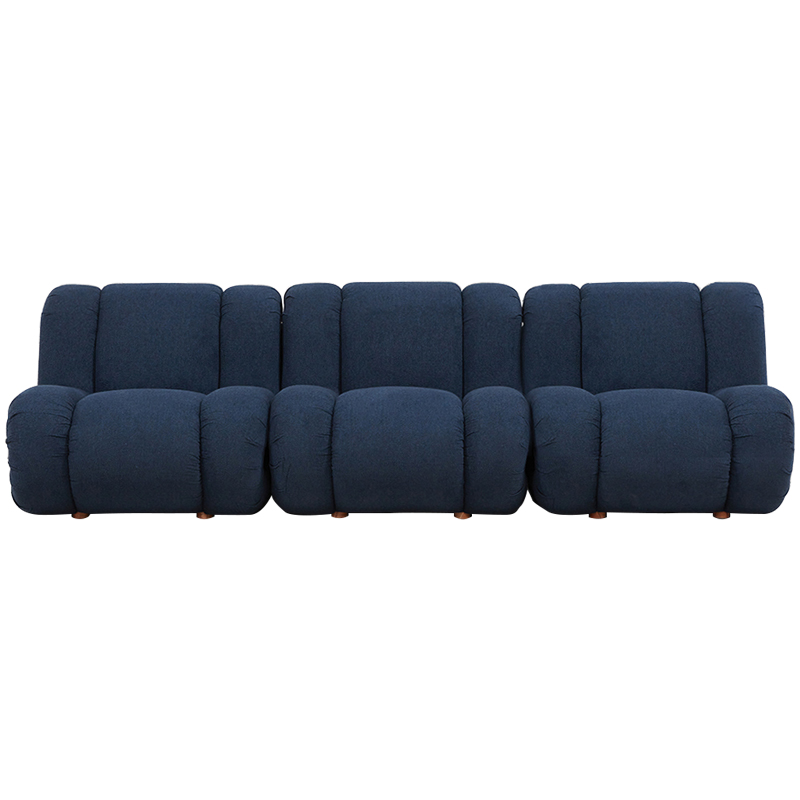 Модульный диван Erasmus Modular Sofa Blue Синий Коричневый в Казани | Loft Concept 