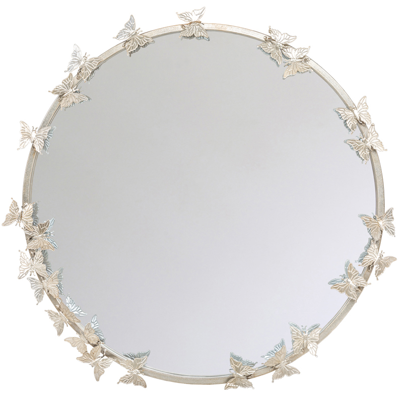 Зеркало Butterflies Circle Silver Mirror  в Казани | Loft Concept 