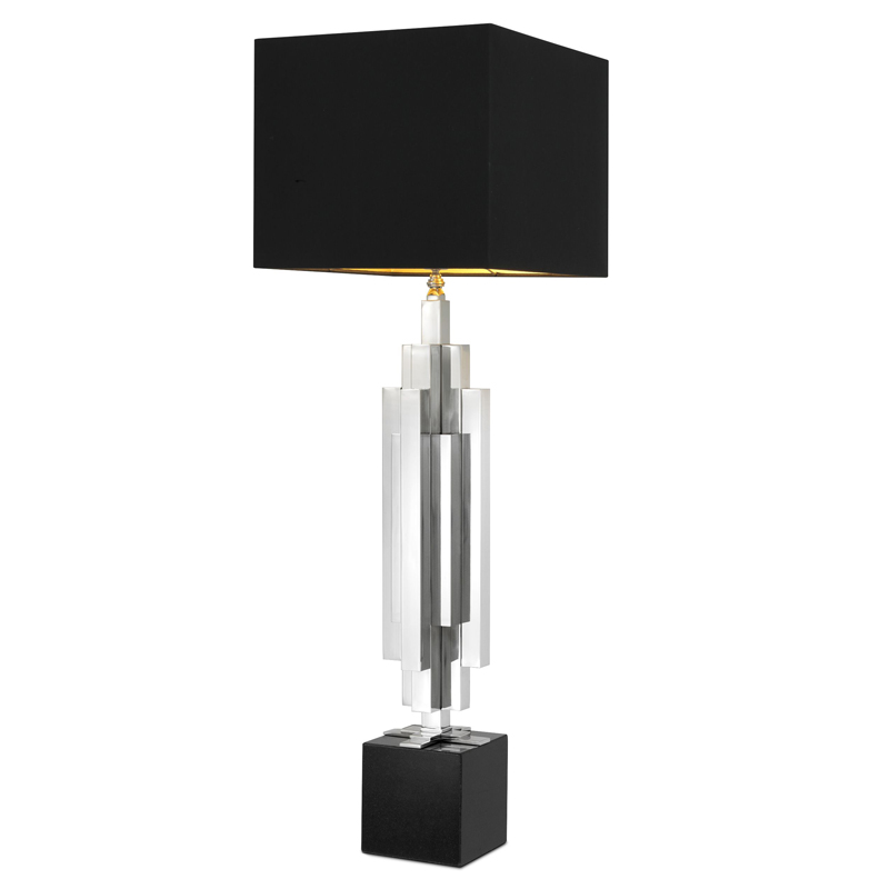 Настольная лампа Eichholtz Table Lamp Ellis Никель Черный в Казани | Loft Concept 