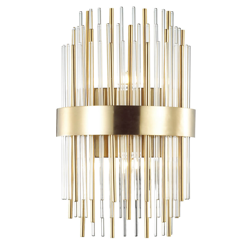 Бра Glass Stripes In The Belt Sconce Прозрачный Глянцевое золото в Казани | Loft Concept 