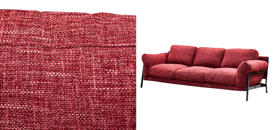 Диван Red shinil Vintage Sofa красный шенилл - Loft-Concept в Казани